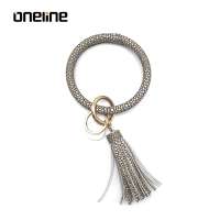 New High Quality Handle Women Bracelets Leather Key Chain Tassels Custom