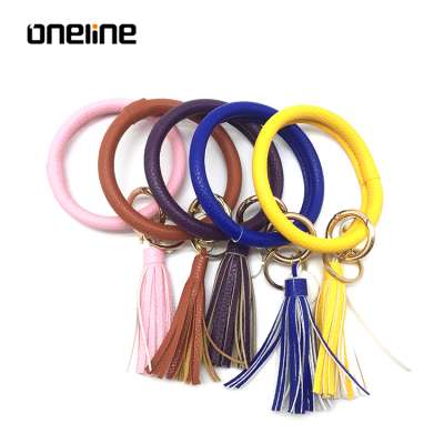 Custom Cheap Wholesale New Fashion PU Leather Bracelet Key Chains Car Chain/Fashion Bracelets